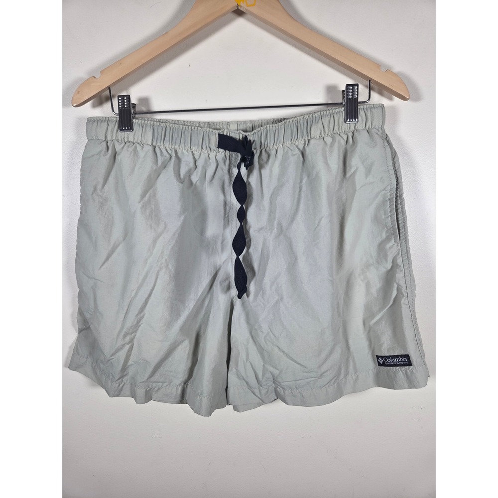 Columbia Nylon Hiking Shorts Mens Large Tan 5.5" Inseam Belted Gorpcore Outdoors